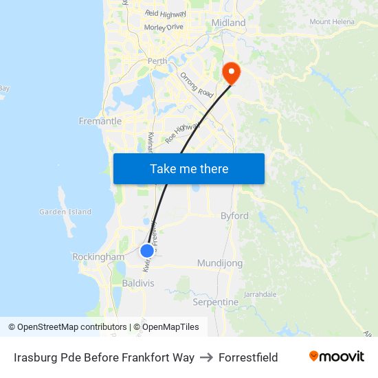 Irasburg Pde Before Frankfort Way to Forrestfield map