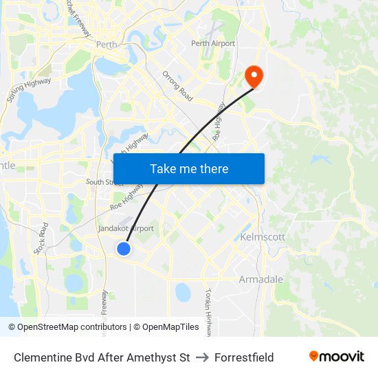 Clementine Bvd After Amethyst St to Forrestfield map