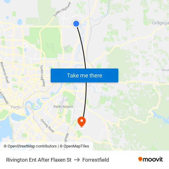 Rivington Ent After Flaxen St to Forrestfield map