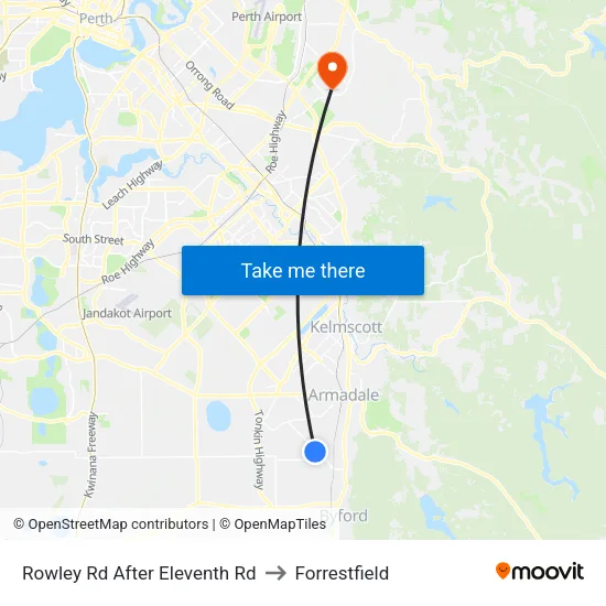 Rowley Rd After Eleventh Rd to Forrestfield map