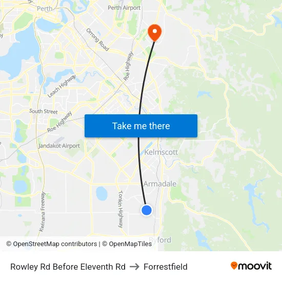 Rowley Rd Before Eleventh Rd to Forrestfield map