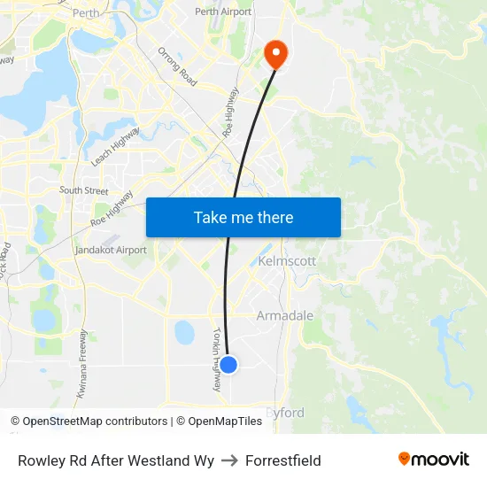 Rowley Rd After Westland Wy to Forrestfield map