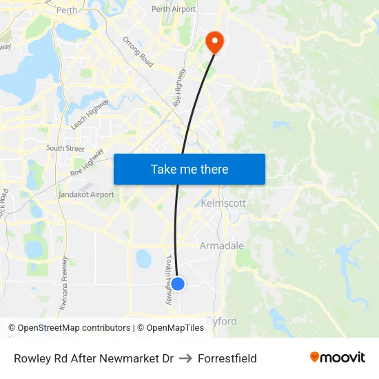 Rowley Rd After Newmarket Dr to Forrestfield map