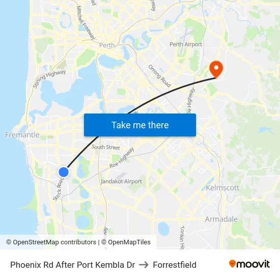 Phoenix Rd After Port Kembla Dr to Forrestfield map