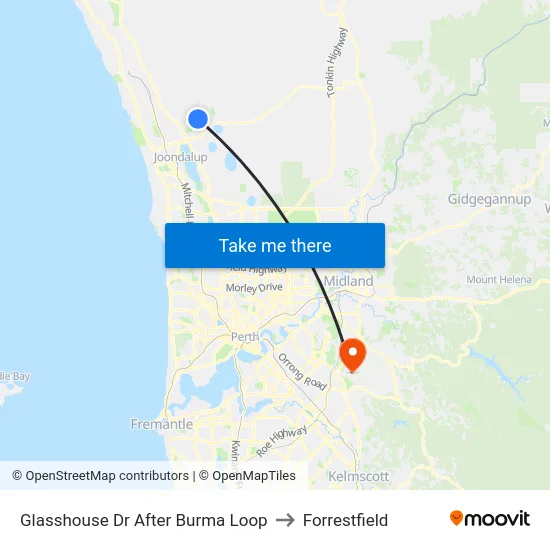 Glasshouse Dr After Burma Loop to Forrestfield map