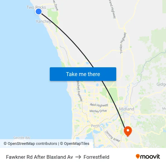 Fawkner Rd After Blaxland Av to Forrestfield map