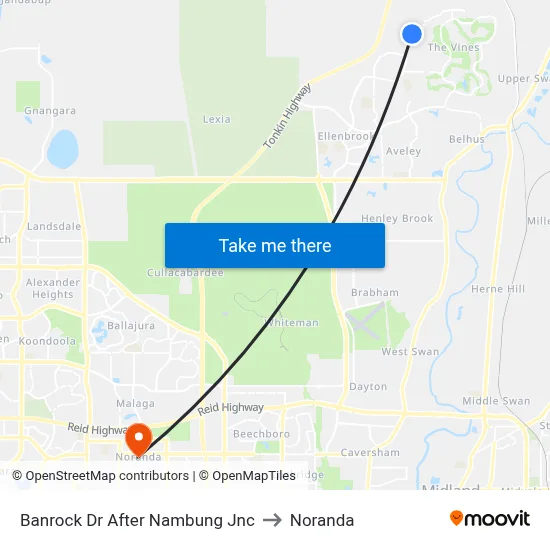 Banrock Dr After Nambung Jnc to Noranda map