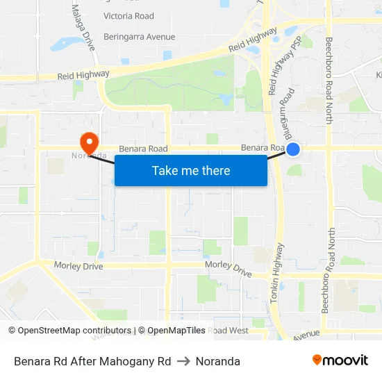 Benara Rd After Mahogany Rd to Noranda map