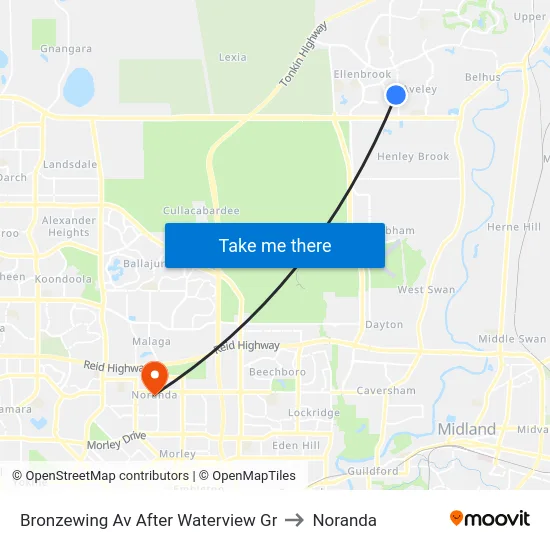 Bronzewing Av After Waterview Gr to Noranda map
