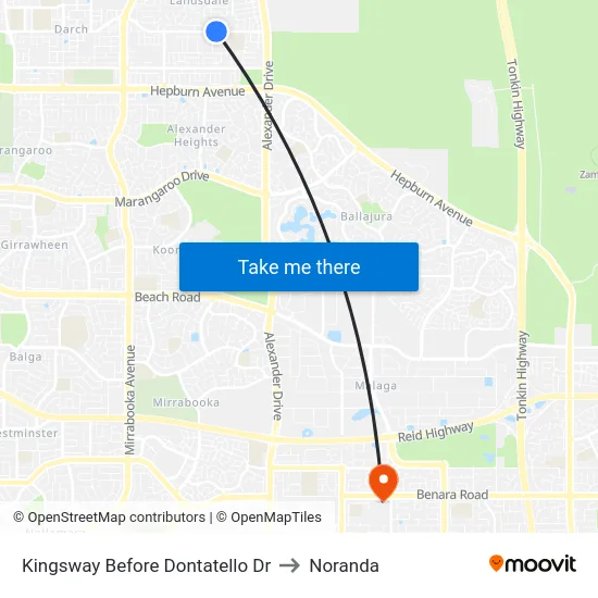 Kingsway   Before Dontatello Dr to Noranda map