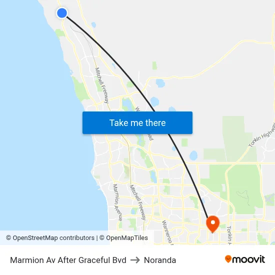 Marmion Av After Graceful Bvd to Noranda map