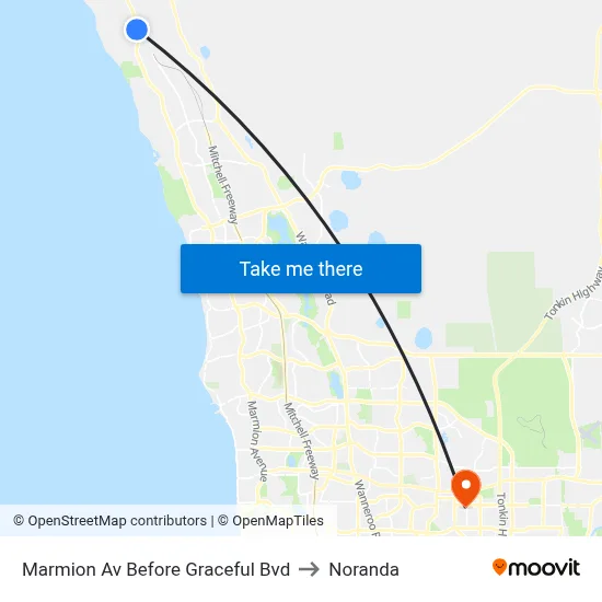 Marmion Av Before Graceful Bvd to Noranda map