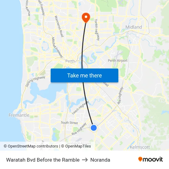 Waratah Bvd Before the Ramble to Noranda map