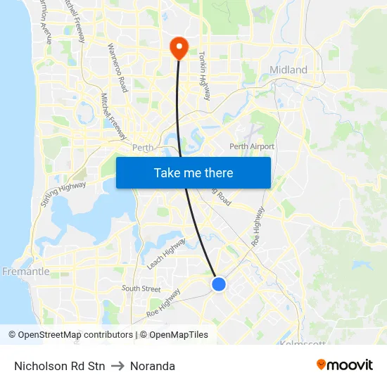 Nicholson Rd Stn to Noranda map