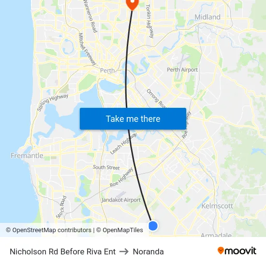 Nicholson Rd Before Riva Ent to Noranda map
