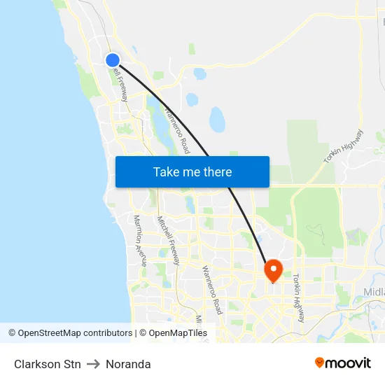 Clarkson Stn to Noranda map