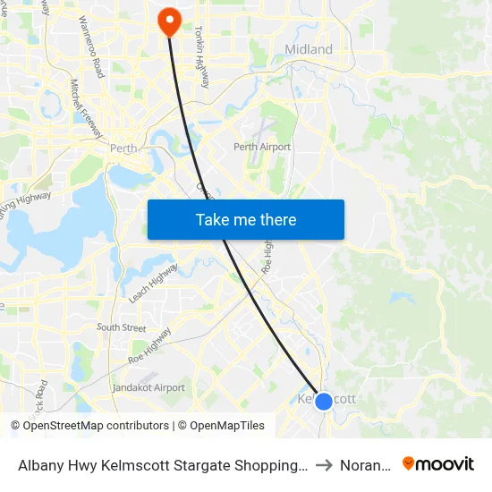 Albany Hwy Kelmscott Stargate Shopping Ctr to Noranda map