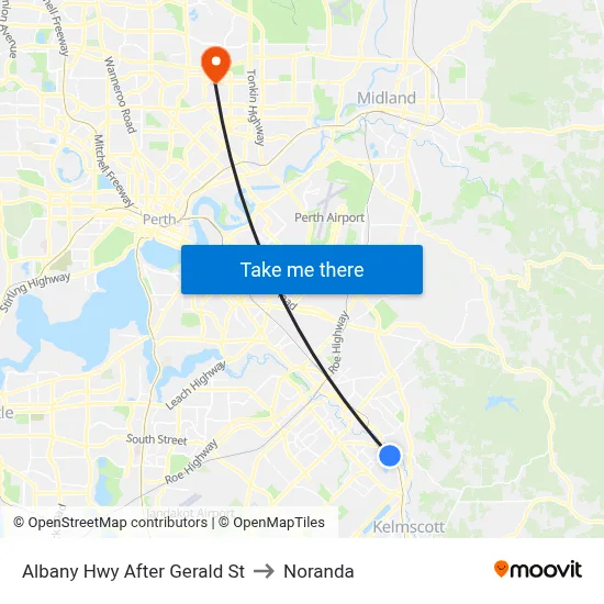 Albany Hwy After Gerald St to Noranda map