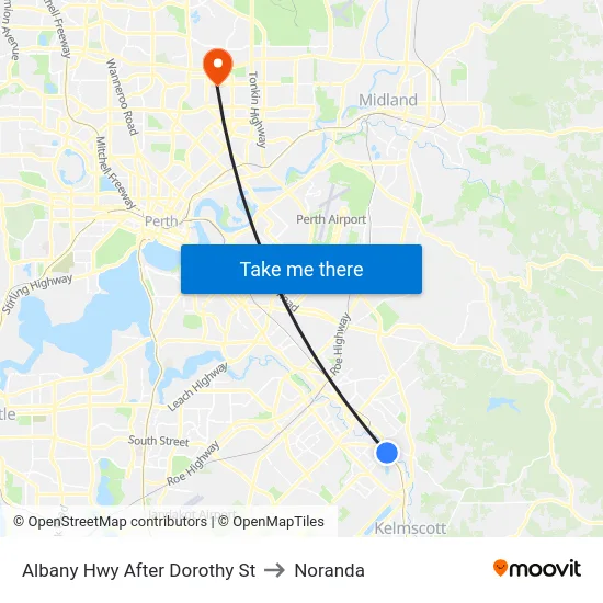 Albany Hwy After Dorothy St to Noranda map