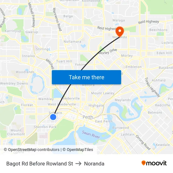 Bagot Rd Before Rowland St to Noranda map