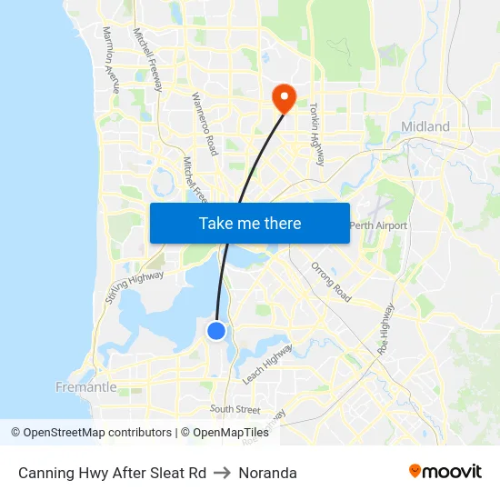 Canning Hwy After Sleat Rd to Noranda map