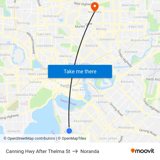 Canning Hwy After Thelma St to Noranda map