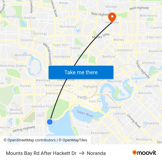 Mounts Bay Rd After Hackett Dr to Noranda map