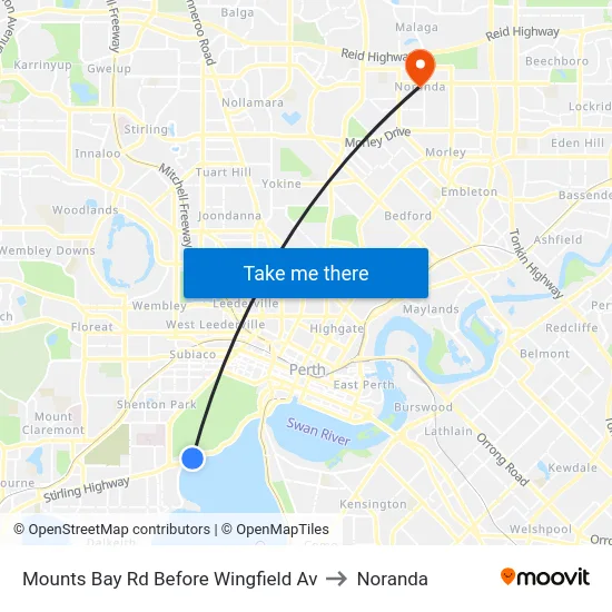 Mounts Bay Rd Before Wingfield Av to Noranda map