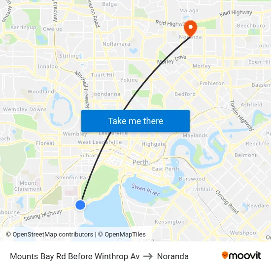 Mounts Bay Rd Before Winthrop Av to Noranda map