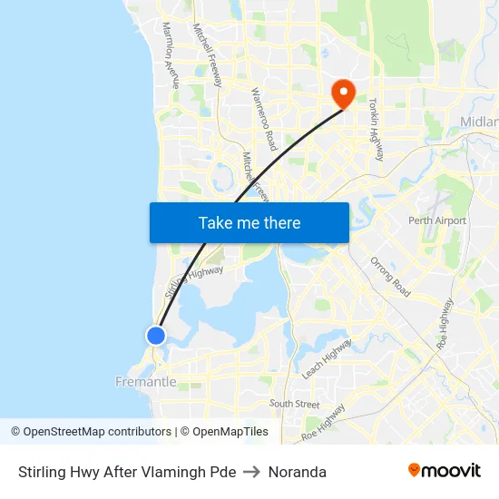 Stirling Hwy After Vlamingh Pde to Noranda map