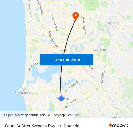 South St After Kwinana Fwy to Noranda map