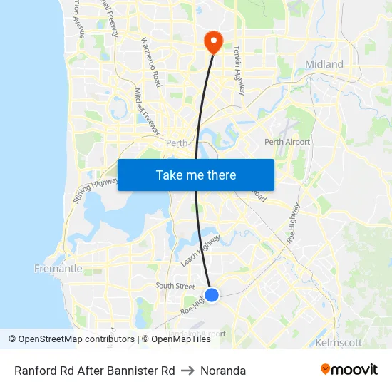 Ranford Rd After Bannister Rd to Noranda map
