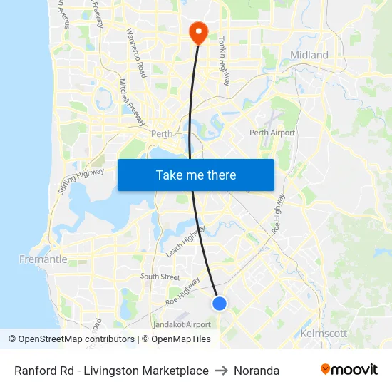 Ranford Rd - Livingston Marketplace to Noranda map