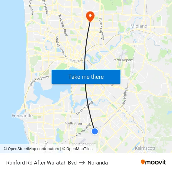 Ranford Rd After Waratah Bvd to Noranda map