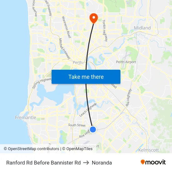 Ranford Rd Before Bannister Rd to Noranda map
