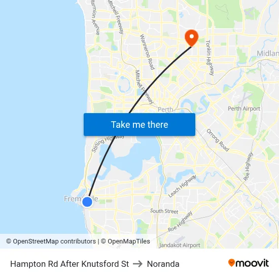 Hampton Rd After Knutsford St to Noranda map