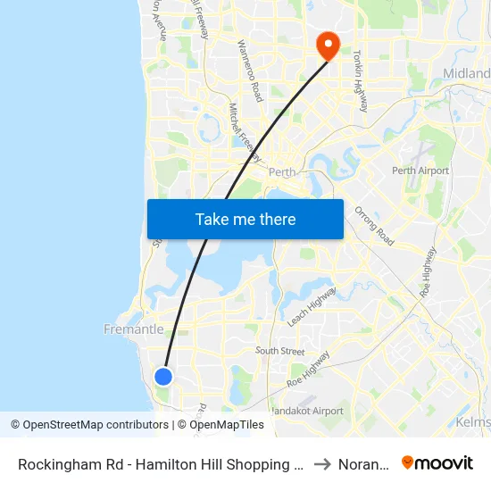 Rockingham Rd - Hamilton Hill Shopping Ctr to Noranda map