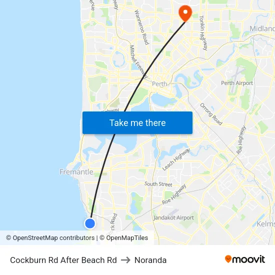 Cockburn Rd After Beach Rd to Noranda map