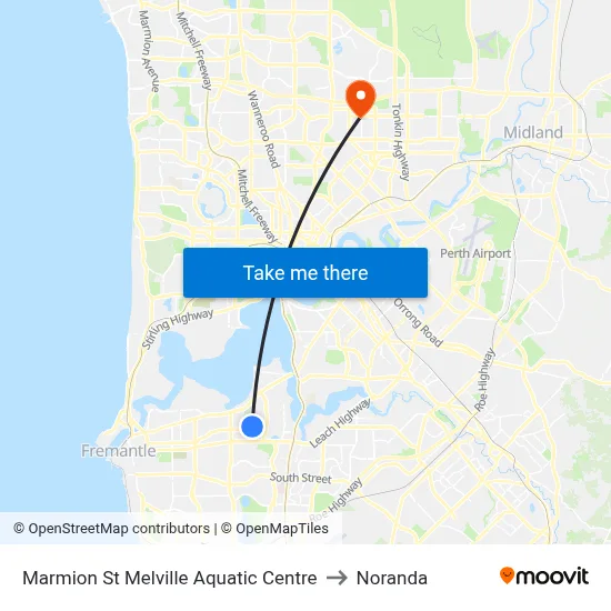 Marmion St Melville Aquatic Centre to Noranda map