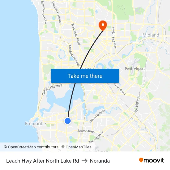Leach Hwy After North Lake Rd to Noranda map