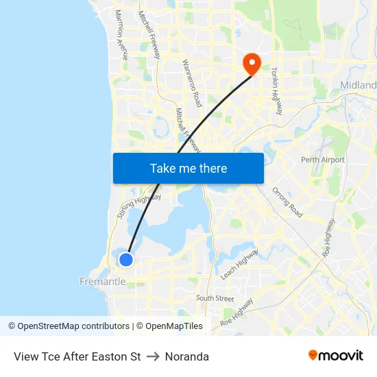 View Tce After Easton St to Noranda map