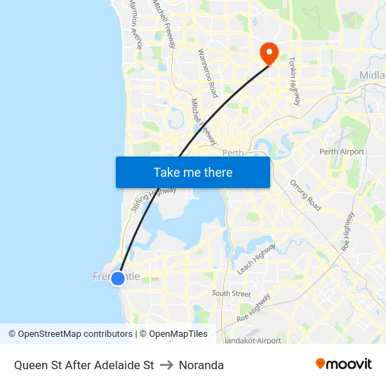 Queen St After Adelaide St to Noranda map