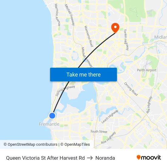 Queen Victoria St After Harvest Rd to Noranda map