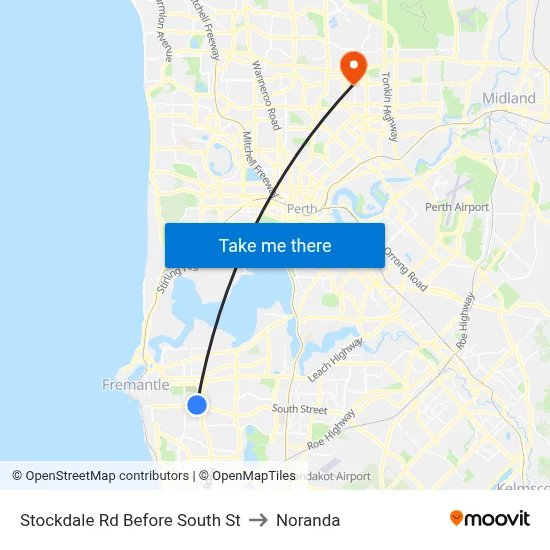 Stockdale Rd Before South St to Noranda map