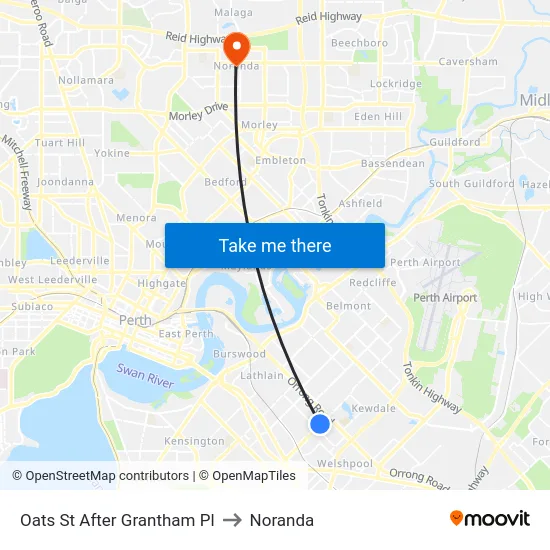 Oats St After Grantham Pl to Noranda map
