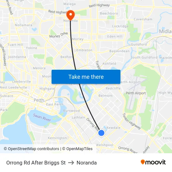 Orrong Rd After Briggs St to Noranda map