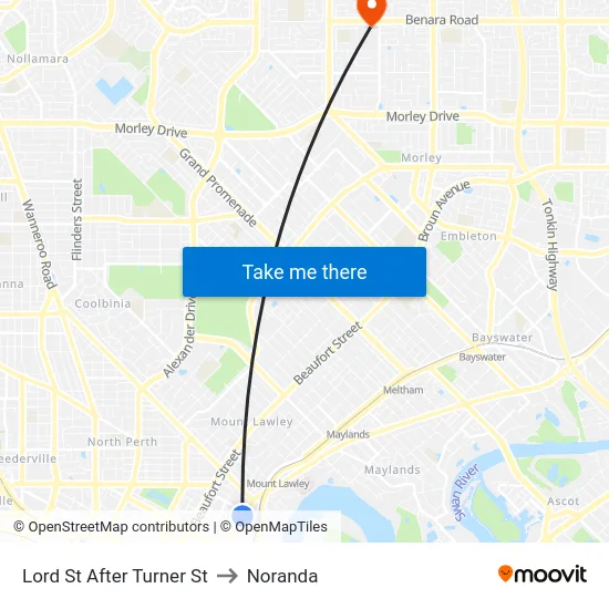 Lord St After Turner St to Noranda map