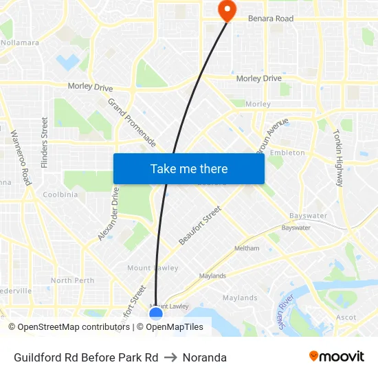 Guildford Rd Before Park Rd to Noranda map