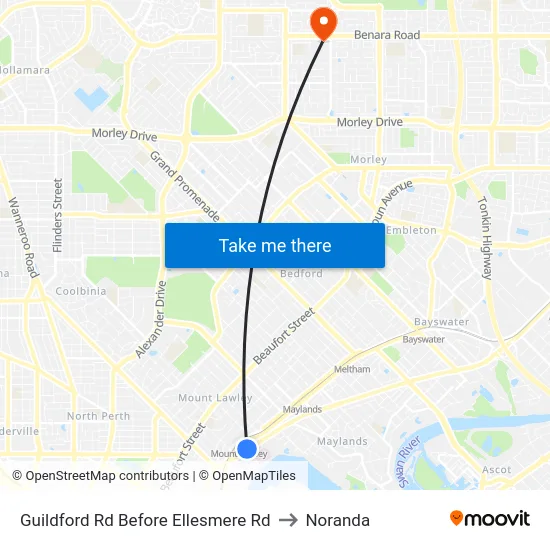 Guildford Rd Before Ellesmere Rd to Noranda map