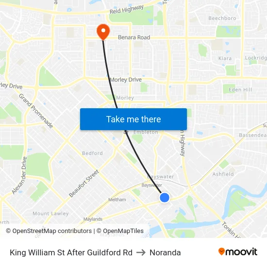King William St After Guildford Rd to Noranda map